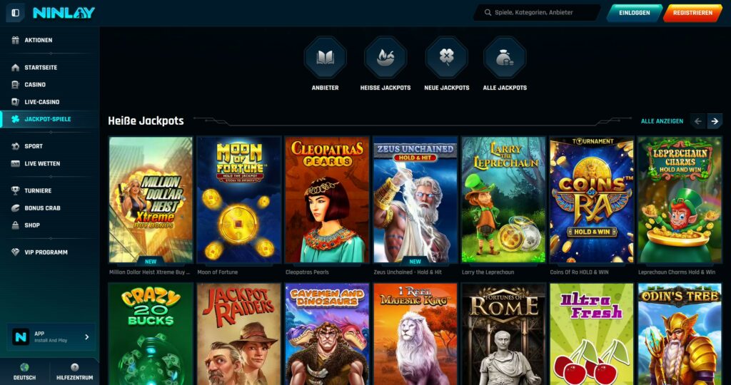 ninlay jackpots