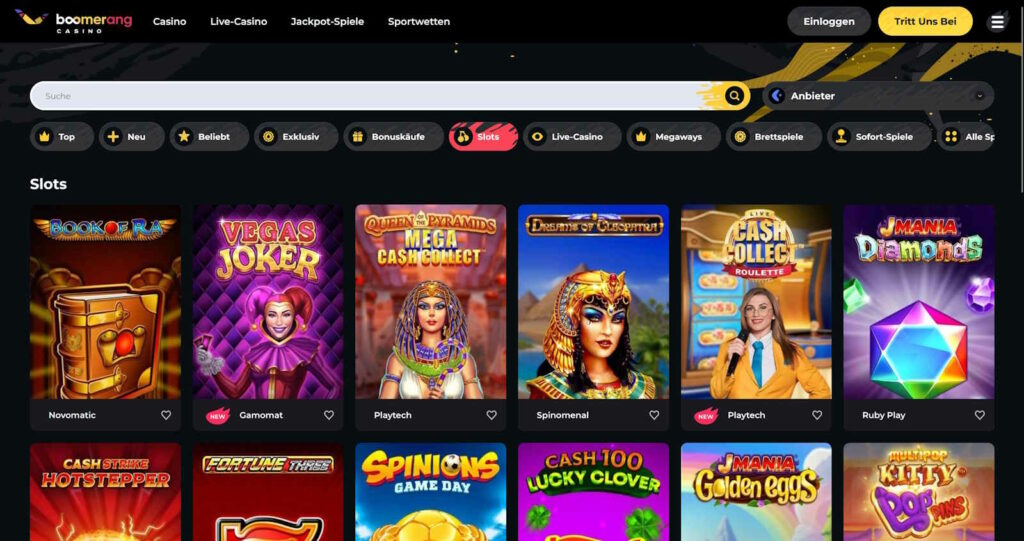 boomerang casino slots